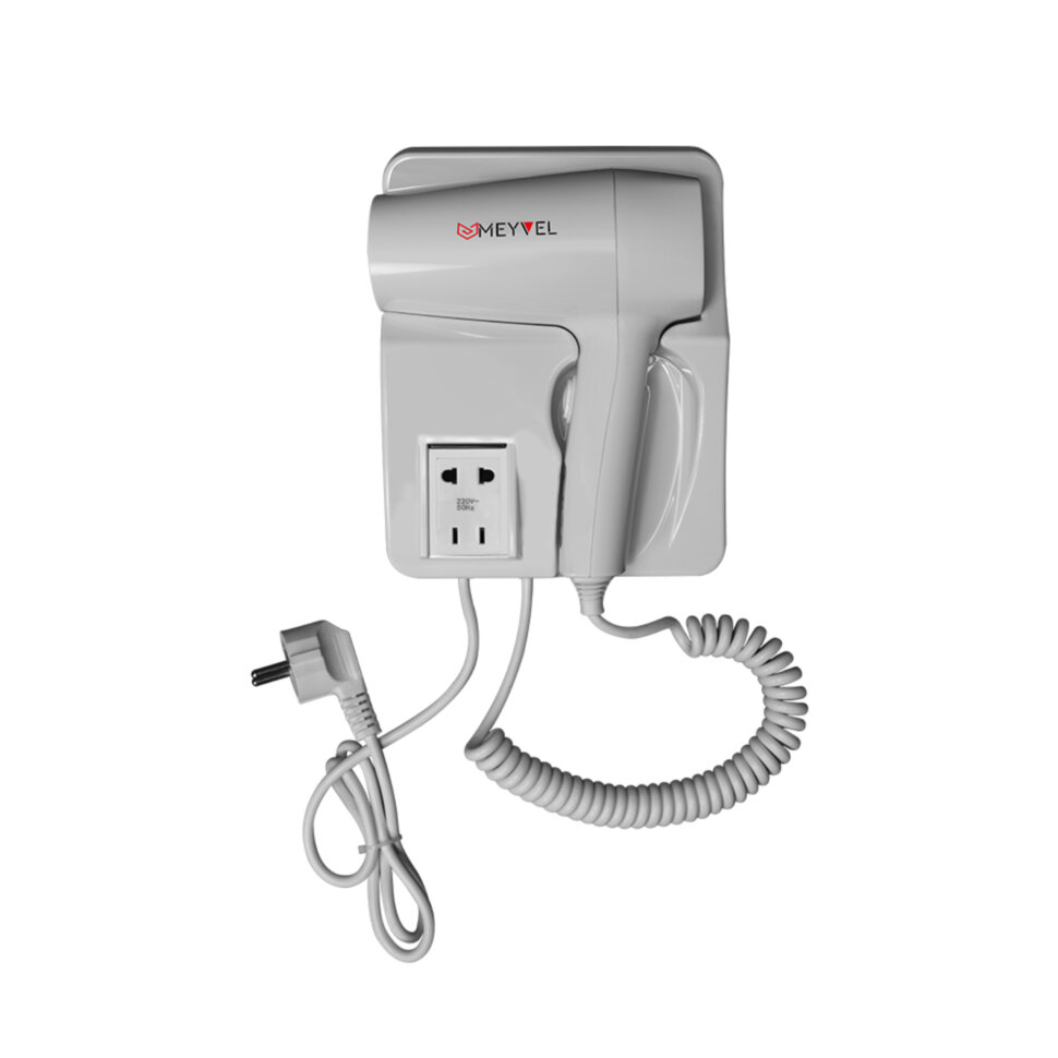Фен настенный Meyvel MF5S-1600 (White) с розеткой