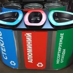 Урна для раздельного сбора мусора, нерж. сталь, арт. Аbsolute-3НF_