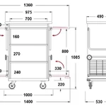 Тележка универсальная с дверью, 50х140х120см, Comfort_